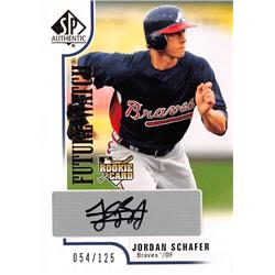688860 Jordan Schafer Autographed Atlanta Braves 2009 Upper Deck Future Watch Rookie No.239 LE 54-125 Baseball Card