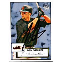 688938 Dan Ortmeier Autographed San Francisco Giants, JZ 2006 Topps 52 Rookie No.188 Baseball Card