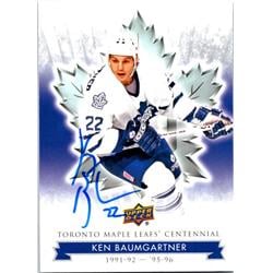 689118 Ken Baumgartner Autographed Toronto Maple Leafs, SC 2017 Upper Deck No.42 Hockey Card
