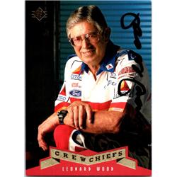 689325 Leonard Wood Autographed Auto Racing, NASCAR & SC 1995 Upper Deck No.148 Trading Card