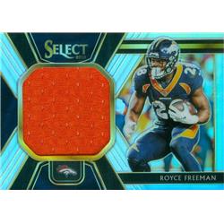 Picture of Autograph Warehouse 625007 Royce Freeman Player Worn Jersey Patch Denver Broncos 2018 Panini Select Refractor No.14 LE 78-99 Football Card