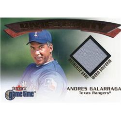 676021 Andres Galarraga Player Worn Jersey Patch Texas Rangers 2001 Fleer Uniformity No.AG Baseball Card