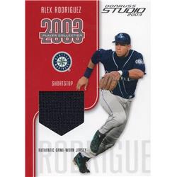 676077 Alex Rodriguez Player Worn Jersey Patch Seattle Mariners 2003 Donruss Studio No.AR LE 284-300 Baseball Card