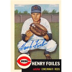 676295 Hank Foiles Autographed Cincinnati Reds 1991 Topps Archives 1953 No.252 Baseball Card