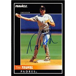 676460 Tim Teufel Autographed San Diego Padres 1992 Pinnacle No.313 Baseball Card