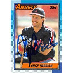 676461 Lance Parrish Autographed California Angels 1990 Topps No.575 Baseball Card