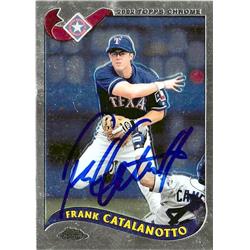 676472 Frank Catalanotto Autographed Texas Rangers 2002 Topps Chrome No.128 Baseball Card