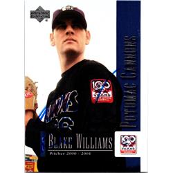 676586 Blake Williams Autographed Potomac Cannons, Cardinals 2001 Upper Deck Rookie No.54 Baseball Card