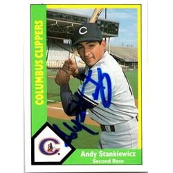 676684 Andy Stankiewicz Autographed Columbus Clippers, Yankees 1990 CMC Minor League Rookie No.210 Baseball Card