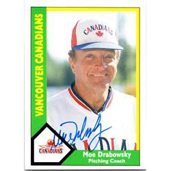 676692 Moe Drabowsky Autographed Vancouver Canadiens, White Sox 1990 CMC Minor League No.175 Baseball Card