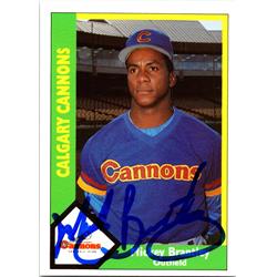 676715 Mickey Brantley Autographed Calgary Cannons, Mariners 1990 CMC Minor League Rookie No.442 Baseball Card