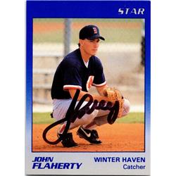 676864 John Flaherty Autographed Winter Haven Red Sox 1989 Star Rookie No.7 Baseball Card