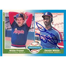 677011 Devon White Autographed California Angels 1987 Fleer Prospects No.646 Baseball Card