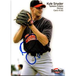 677067 Kyle Snyder Autographed Spokane Indians 2000 Team Best Rookie No.193 Baseball Card