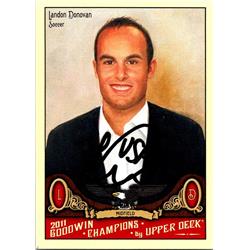 677433 Landon Donovan Autographed United States 2011 Upper Deck Goodwin Champions No.66 Soccer Card
