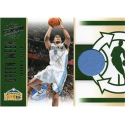 664654 Arron Afflalo Player Worn Jersey Patch Denver Nuggets 2011 Panini Green Week No.3 Blue Basketball Card
