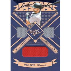 664703 Jake Cave Player Worn Jersey Patch Minnesota Twins 2019 Panini Leather & Lumber No.LLTJA Baseball Card