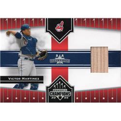 664722 Victor Martinez Player Used Bat Patch Cleveland Indians 2002 Donruss Champions No.86 Baseball Card