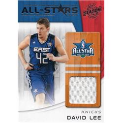 664788 David Lee Player Worn Jersey Patch New York Knicks 2011 Panini All Star No.7 Basketball Card