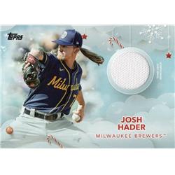 664800 Josh Hader Player Worn Jersey Patch Milwaukee Brewers 2020 Topps Walmart Holiday No.WHRJH Baseball Card