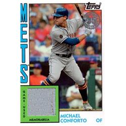 664818 Michael Conforto Player Worn Jersey Patch New York Mets 2020 Topps No.84RMO Baseball Card