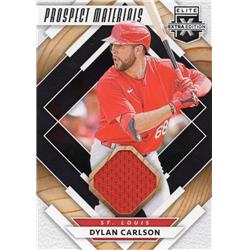 664840 Dylan Carlson Player Worn Jersey Patch St. Louis Cardinals 2020 Panini Elite Extra Prospect Materials No.PMDC Baseball Card