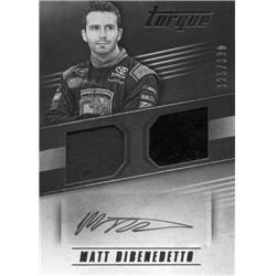 664935 Matt Dibenedetto Autographed Player Worn Relic Patch Race Car Driver 2016 Panini Torque No.CMSMD LE 125-300 Racing Card