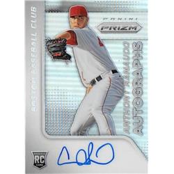 664961 Anthony Ranaudo Autographed Boston Red Sox 2015 Panini Prizm Chrome No.54 Rookie Refractor Baseball Card