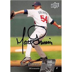 664996 Matt Guerrier Autographed Minnesota Twins 2010 Upper Deck No.319 Baseball Card