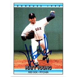 665018 Matt Young Autographed Boston Red Sox, SC 1992 Donruss No.635 Baseball Card