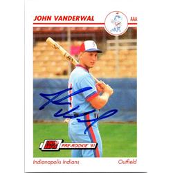 665102 John Vanderwal Autographed Indianapolis Indians 1991 Impel Pre Rookie No.197 Baseball Card