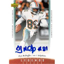 665237 Oj Mcduffie Autographed Miami Dolphins 2006 Upper Deck Legends No.8 Football Card