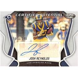 665260 Josh Reynolds Autographed Los Angeles Rams 2019 Panini Certified Potential Refractor No.PSJR LE 130-149 Football Card