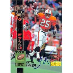 675552 Keith Lyle Autographed University Virginia Cavaliers St. Louis Rams Legend 1994 Signature Rookies No.32 Football Card