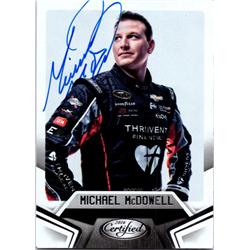 724216 Michael Mcdowell Autographed NASCAR Driver, Auto Racing & SC 2016 Panini Certified No.28 Trading Card