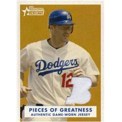 724332 Jeff Kent Player Worn Jersey Patch Los Angeles Dodgers 2006 Bowman Heritage No.PGJK Baseball Card
