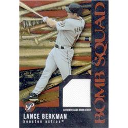 724361 Lance Berkman Player Worn Jersey Patch Houston Astros 2003 Topps Pristine Bomb Squad No.PBSLB1 Baseball Card