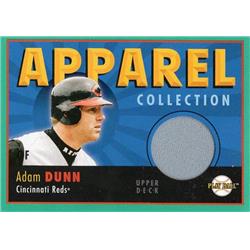 724396 Adam Dunn Player Worn Jersey Patch Cincinnati Reds 2004 Upper Deck Play Ball Apparel No.ACAD Baseball Card