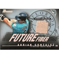 724400 Adrian Gonzalez Player Used Bat Patch Florida Marlins 2003 Bowman Future Fiber No.AG Baseball Card