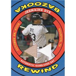 724414 Jermaine Dye Player Used Bat Patch Chicago White Sox 2006 Topps Bazooka Rewind No.BRJD Baseball Card