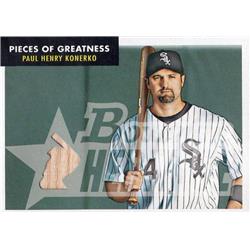 724431 Paul Konerko Player Used Bat Patch Chicago White Sox 2007 Topps Heritage Pieces of Greatness No.PGPK Baseball Card