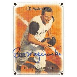 724540 Bill Mazeroski Autographed Pittsburgh Pirates 2007 Upper Deck Masterpieces No.4 1960 World Series Home Run Baseball Card
