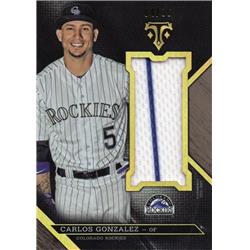 724580 Carlos Gonzalez Player Worn Jersey Patch Colorado Rockies 2016 Topps Threads No.UJRCGN LE 4-36 Pinstripe Baseball Card -  Autograph Warehouse