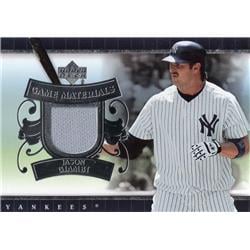 724583 Jason Giambi Player Worn Jersey Patch New York Yankees 2007 Upper Deck Materials No.UDJG Baseball Card