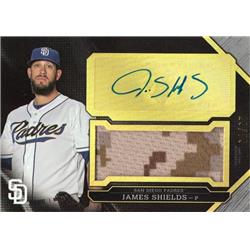 724624 James Shields Autographed Player Worn Jersey Patch San Diego Padres 2016 Topps Camo No.UAJRJSH LE 29-75 Baseball Card