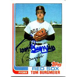 724647 Tom Burgmeier Autographed Boston Red Sox, SC 1982 Topps No.455 Baseball Card