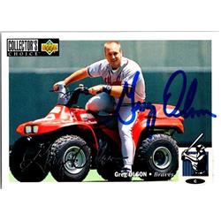 724667 Greg Olson Autographed Atlanta Braves, SC 1993 Upper Deck No.221 Baseball Card