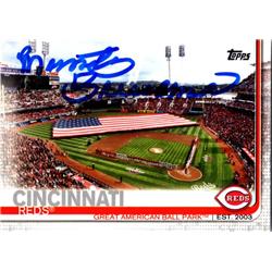 724692 Marty Brennaman Autographed Cincinnati Reds Broadcaster, SC 2019 Topps Great American Ball Park No.691 Baseball Card