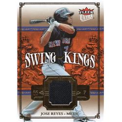 724743 Jose Reyes Player Worn Jersey Patch New York Mets 2007 Fleer Ultra Swing Kings No.SKJR Baseball Card