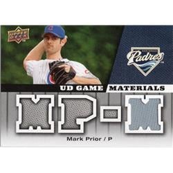 724772 Mark Prior Player Worn Jersey Patch Chicago Cubs 2009 Upper Deck Game Materials No.GMMP Baseball Card